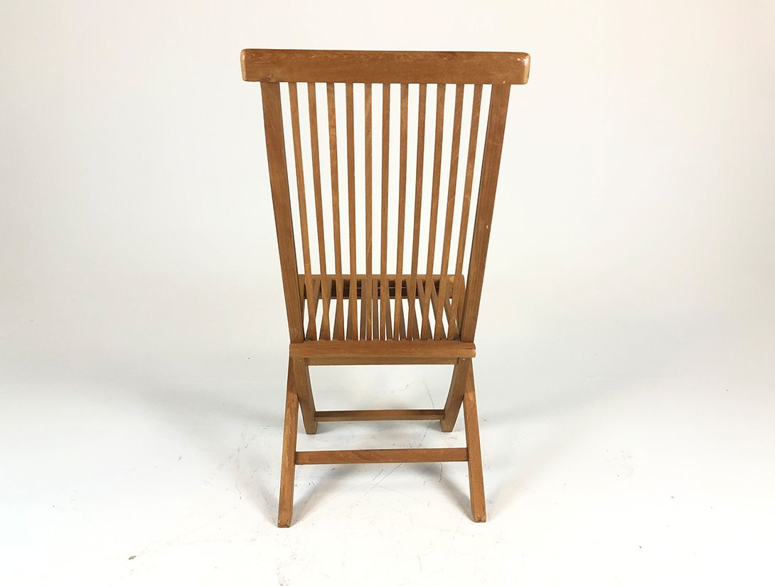 Foto Wooden Folding Garden Chair with Long Backrest