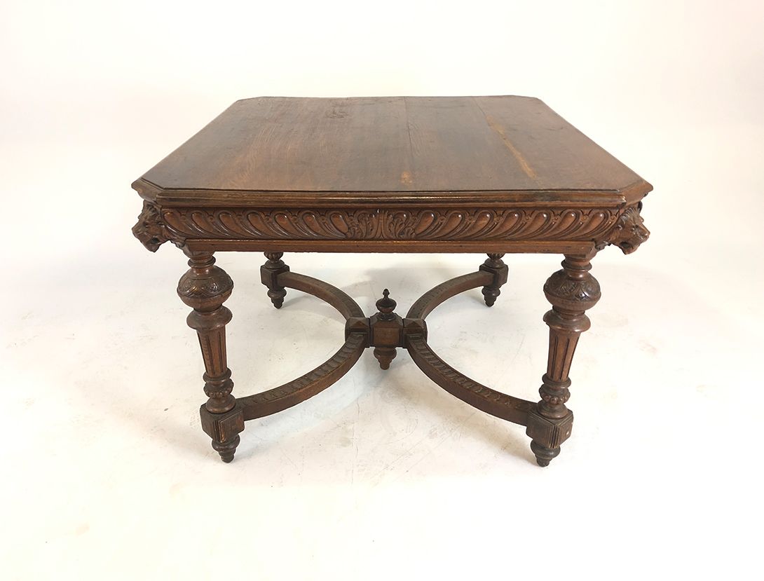 Foto Square Wooden Carved Dining Table h78x105x110