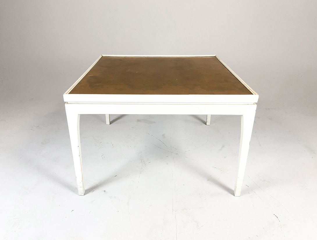 Foto Square Coffee Table in White and Gold h47x70x70