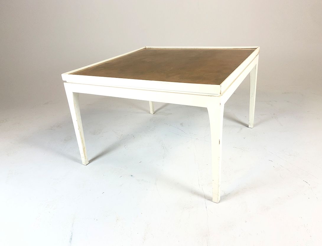 Foto Square Coffee Table in White and Gold h47x70x70