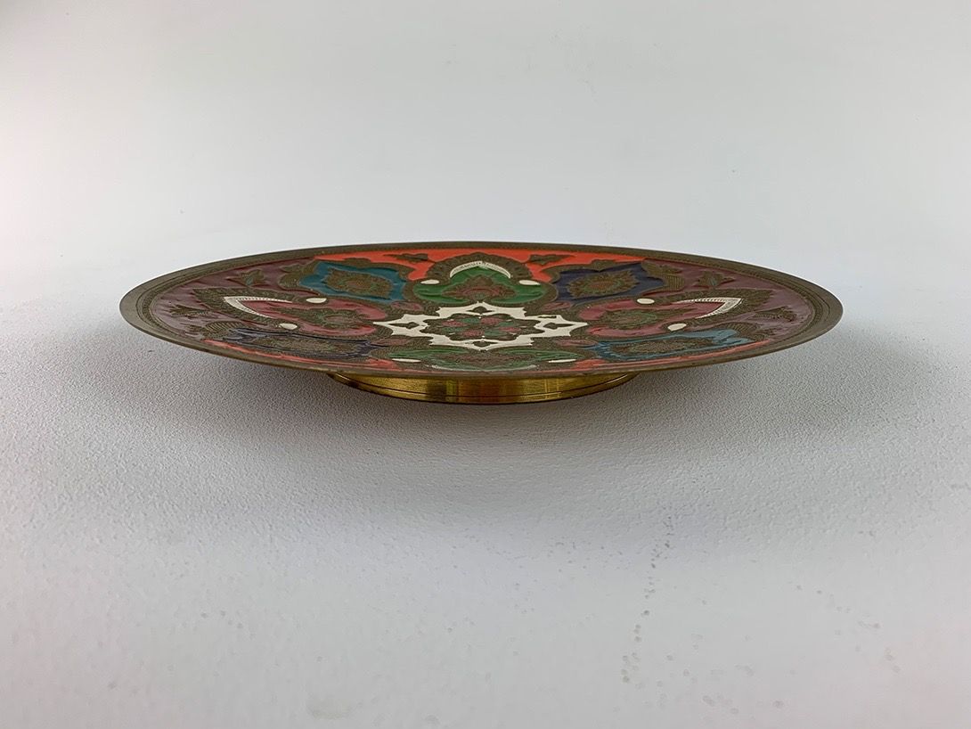 Foto Oriental Plate with Colorful Chiseled Ornaments Ø29 Morocco 1961