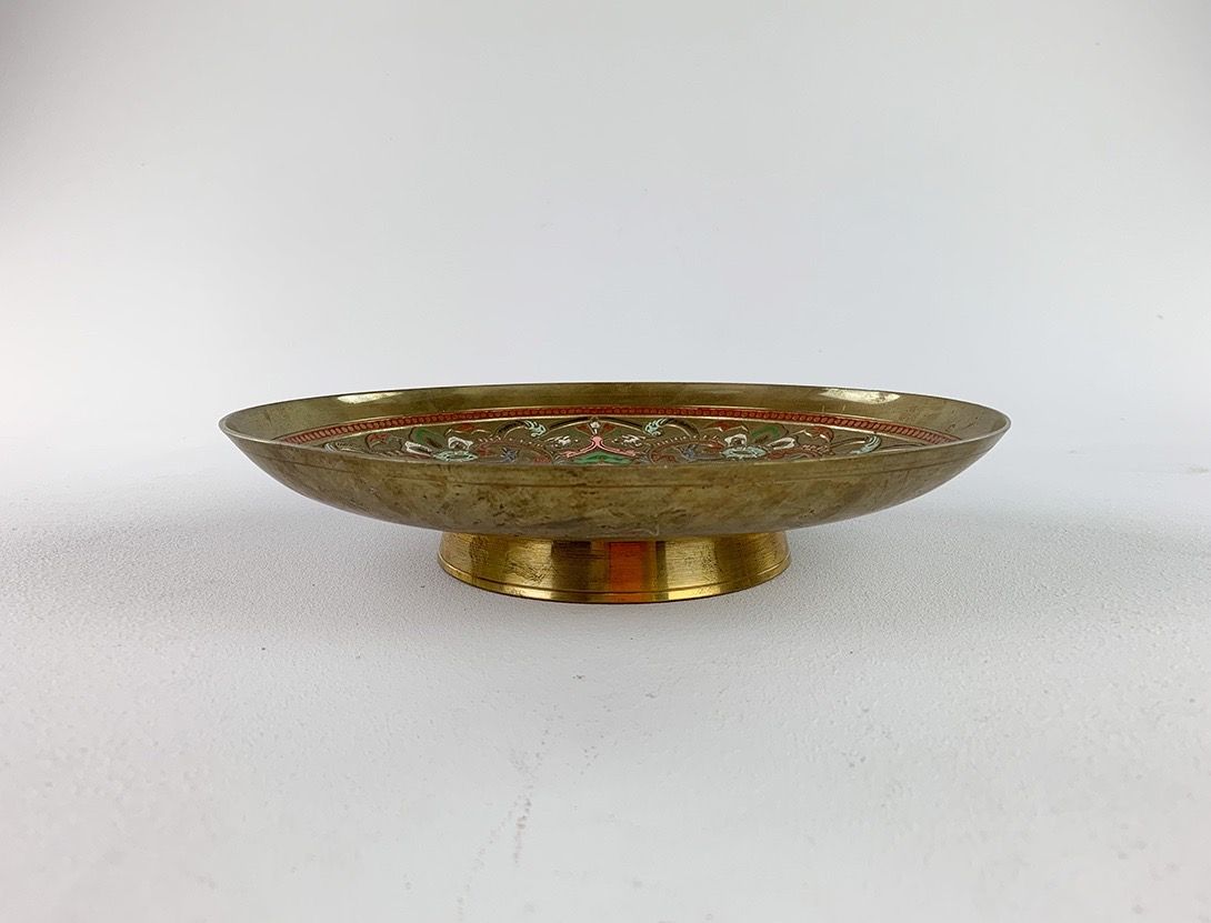 Foto Oriental Plate with Colorful Chiseled Ornaments Ø30 Morocco 1959