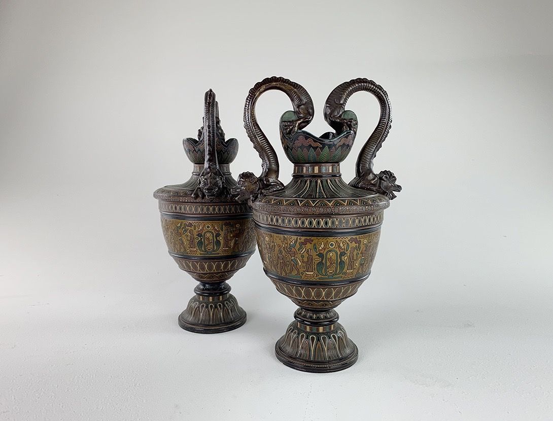 Foto Pair of Two Amphora Vases h50 E7