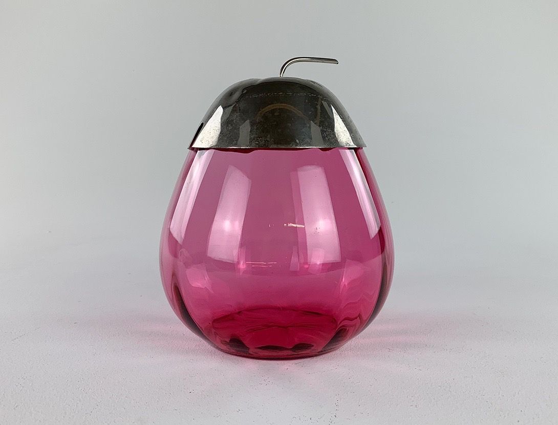 Foto Pink Glass Pear-Shaped Punch Bowl