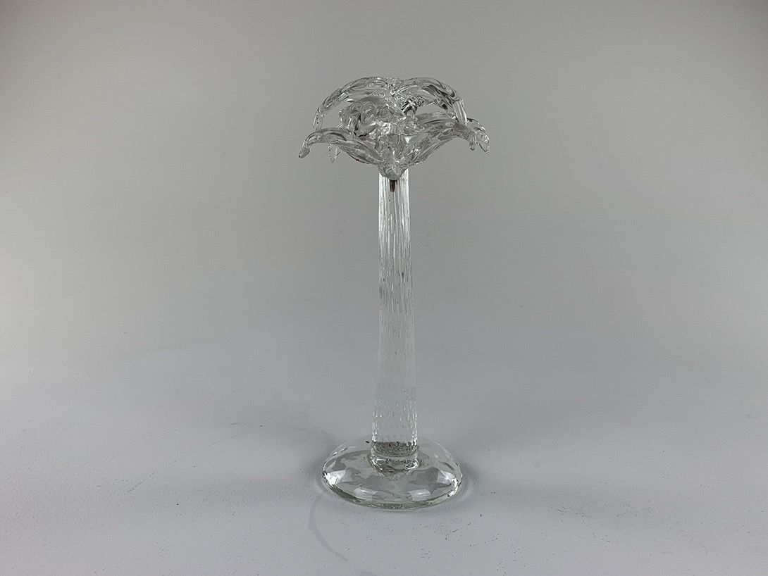 Foto Transparent Glass Palm Candle Stick