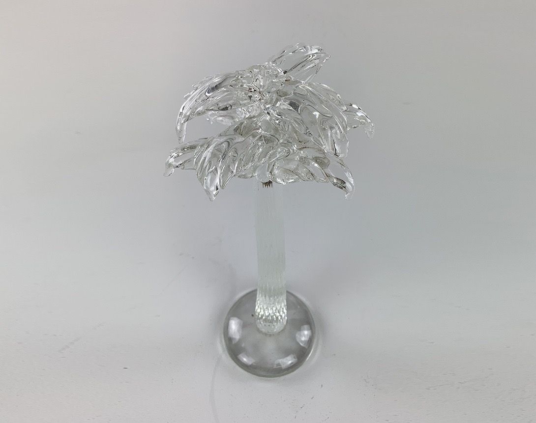 Foto Transparent Glass Palm Candle Stick