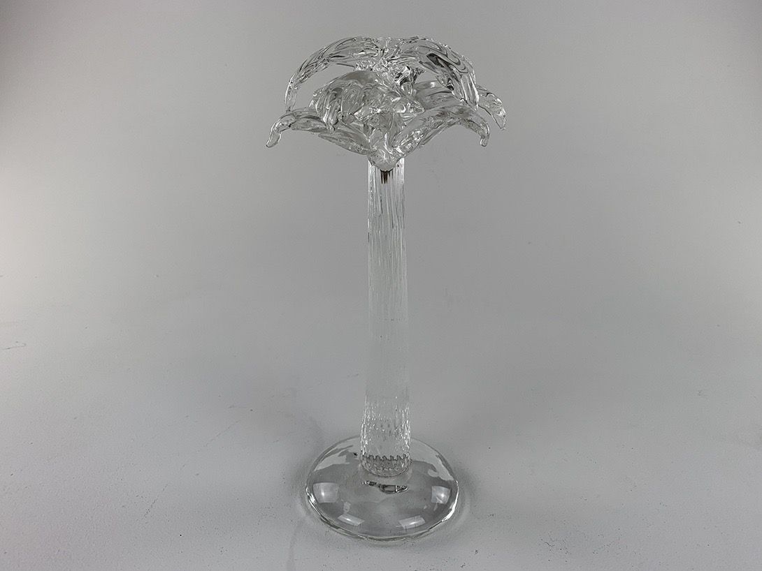 Foto Transparent Glass Palm Candle Stick