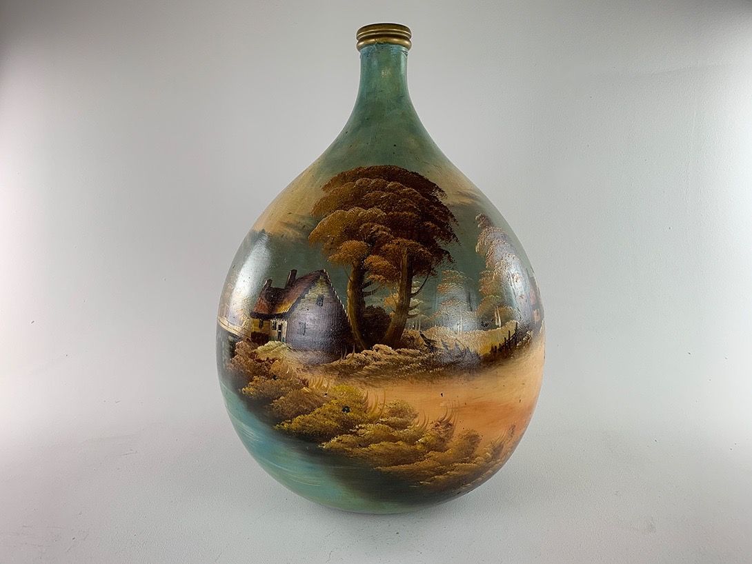 Foto Beautiful Scenery Painted on Big Vase Germany 1950 h67