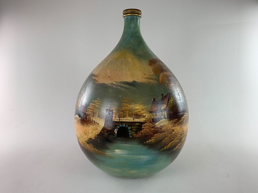 Foto Beautiful Scenery Painted on Big Vase Germany 1950 h67