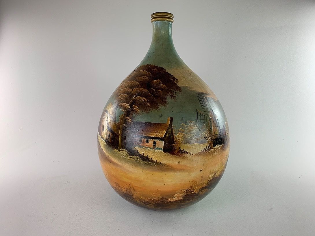 Foto Beautiful Scenery Painted on Big Vase Germany 1950 h67