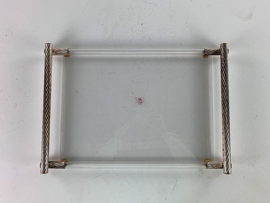 Foto Tray Plexi Glass with Silver Fittings Germany 1970