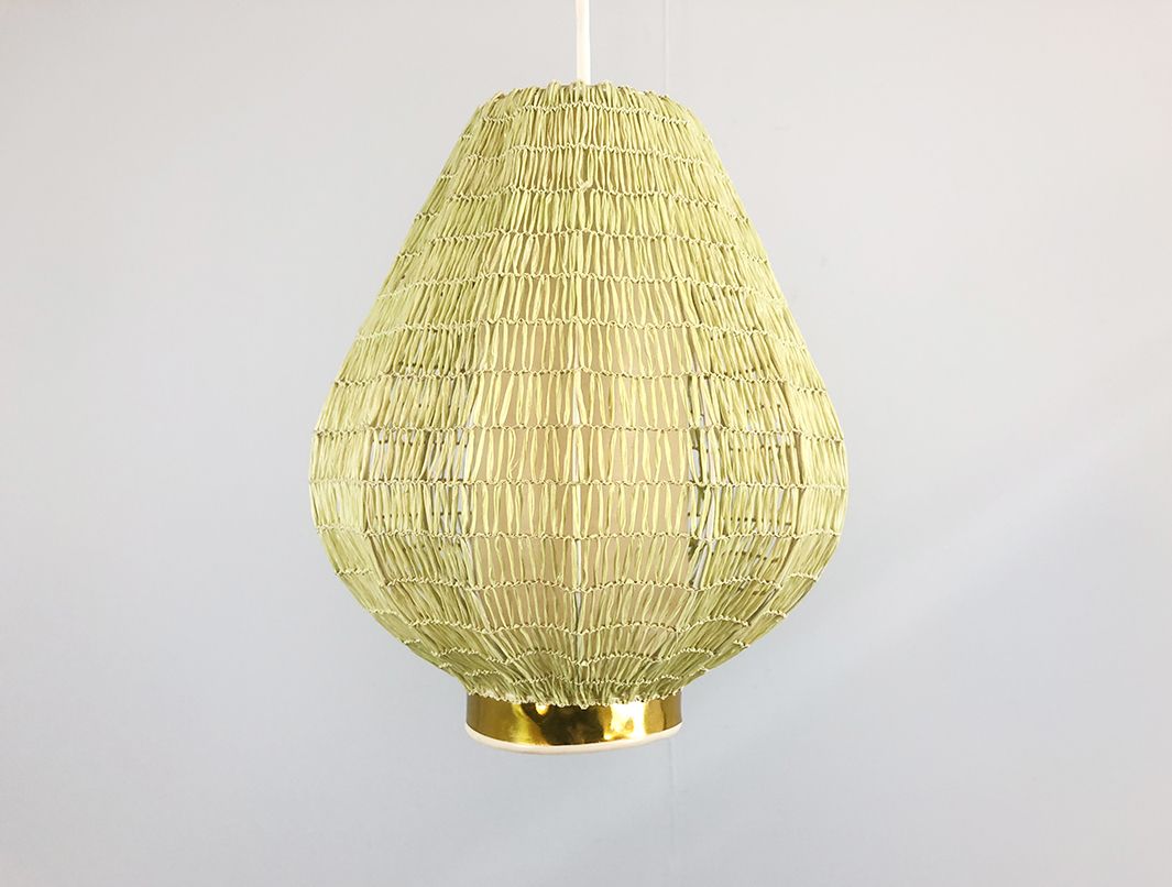 Foto Lime Green Pendant Lamp wit Golden Detail h30
