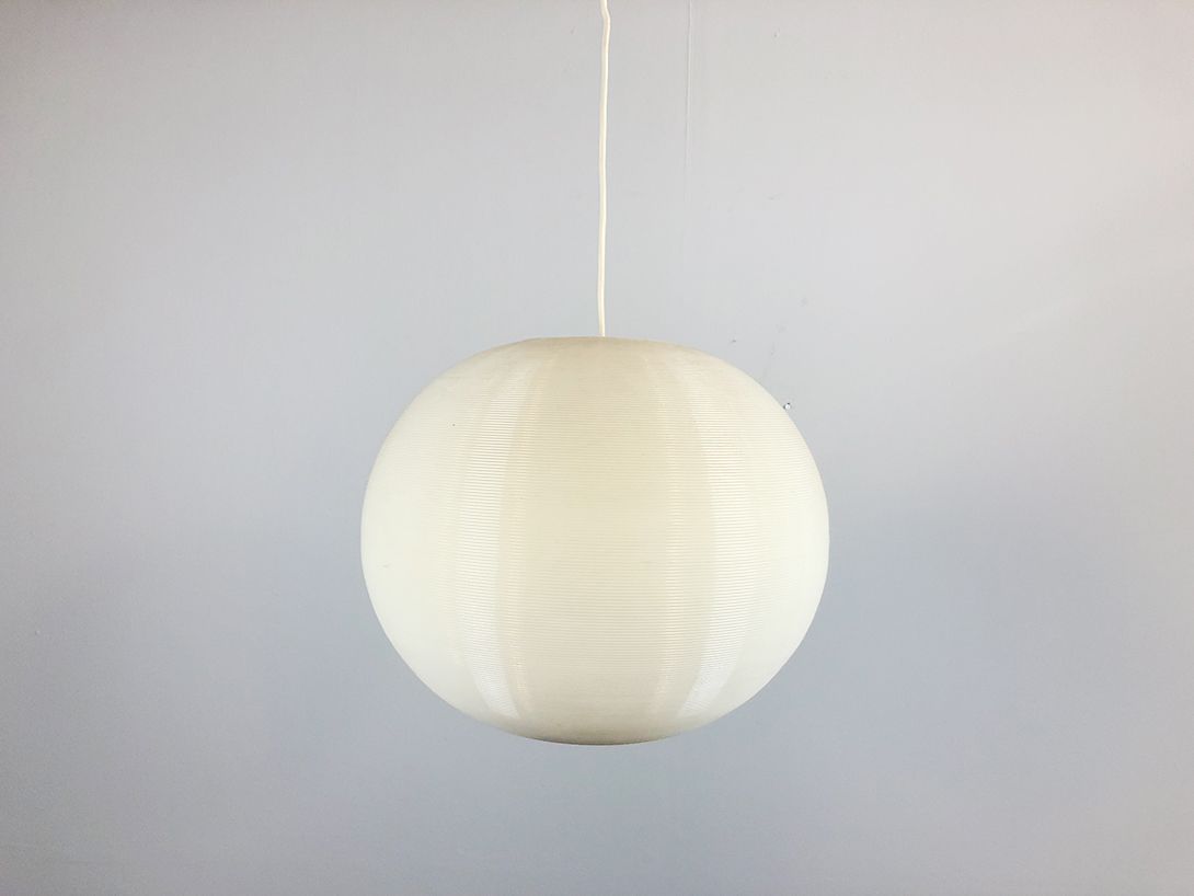 Foto White Riffled Plastic Hanging Ball Lamp ø44
