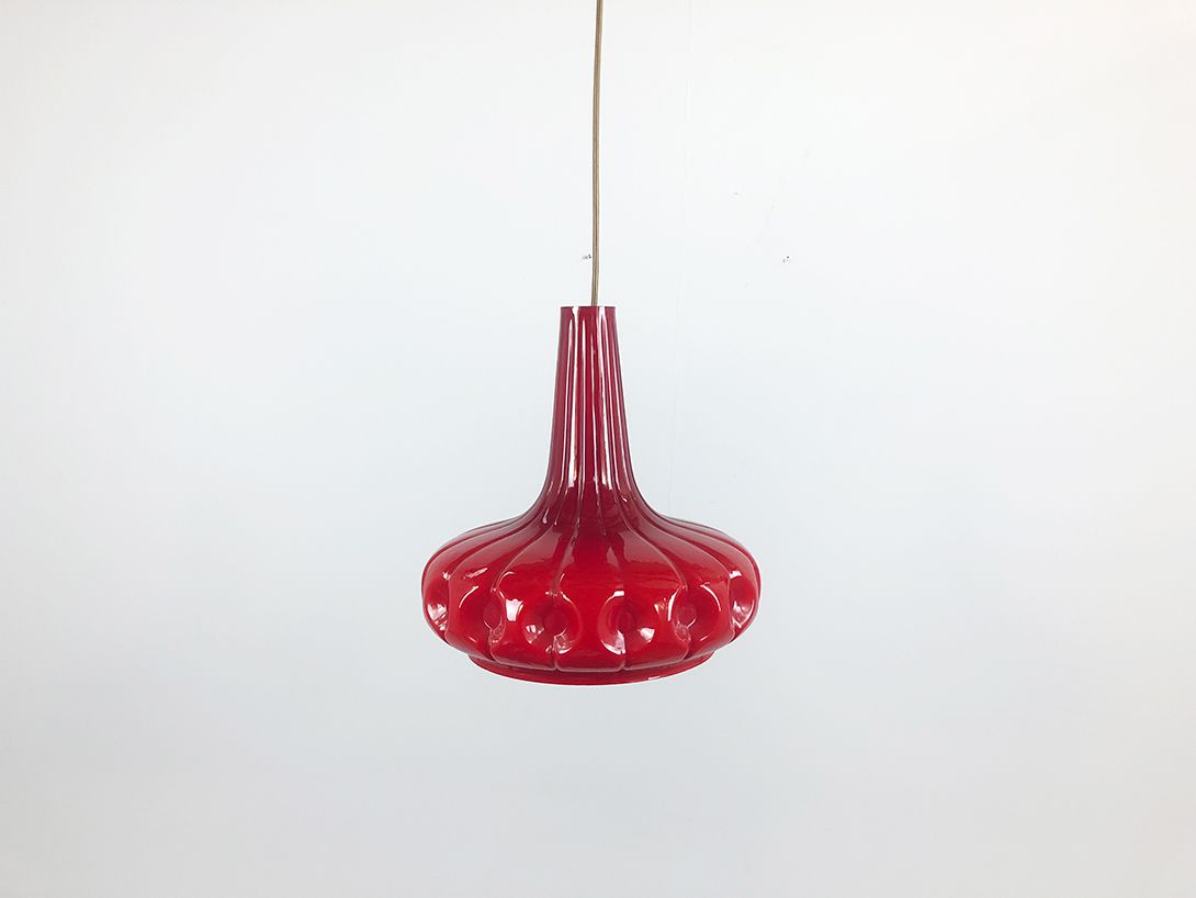 Foto Glass Pendant Lamp in Red ø34
