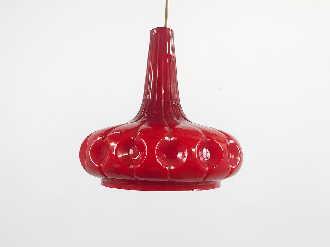 Foto Glass Pendant Lamp in Red ø34