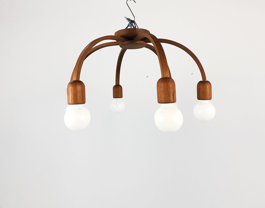 Foto Wooden Ceiling Light with 6 Arms ø60