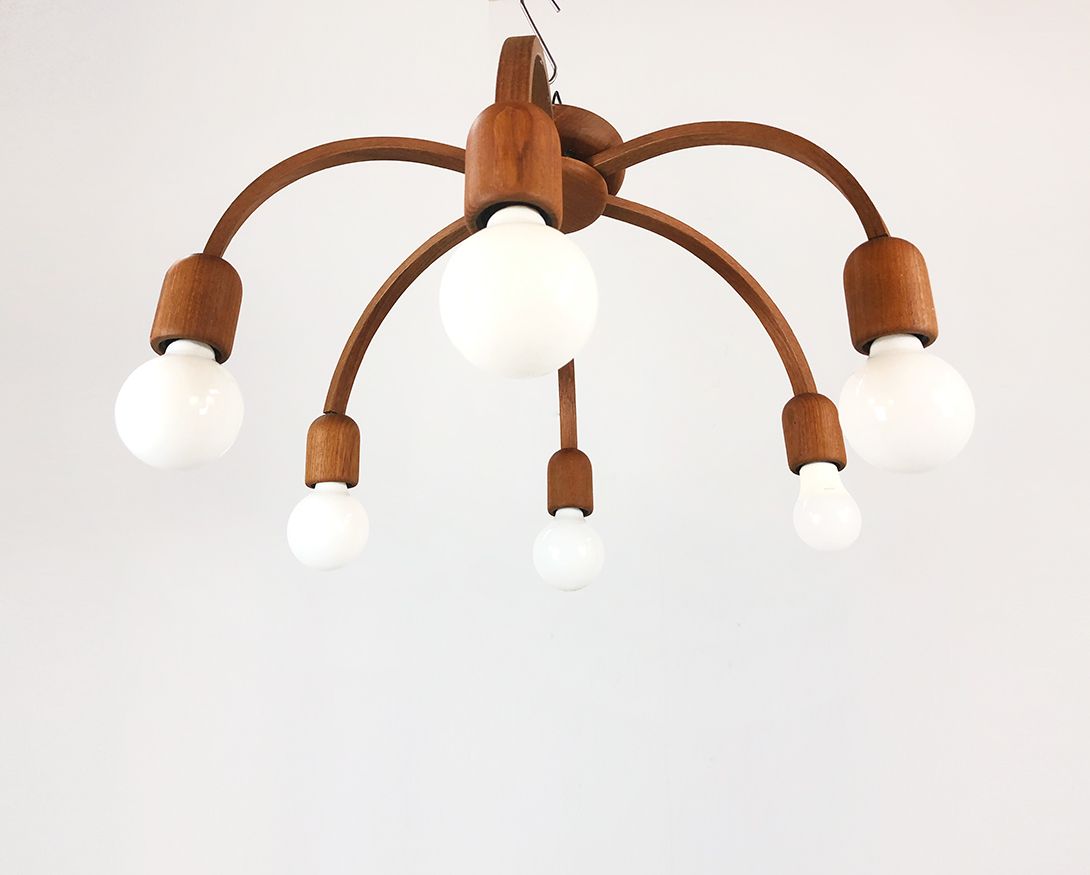 Foto Wooden Ceiling Light with 6 Arms ø60