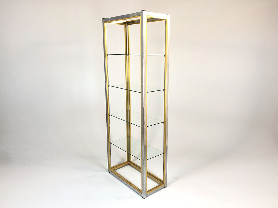 Foto Glass Shelf with Brass Frame