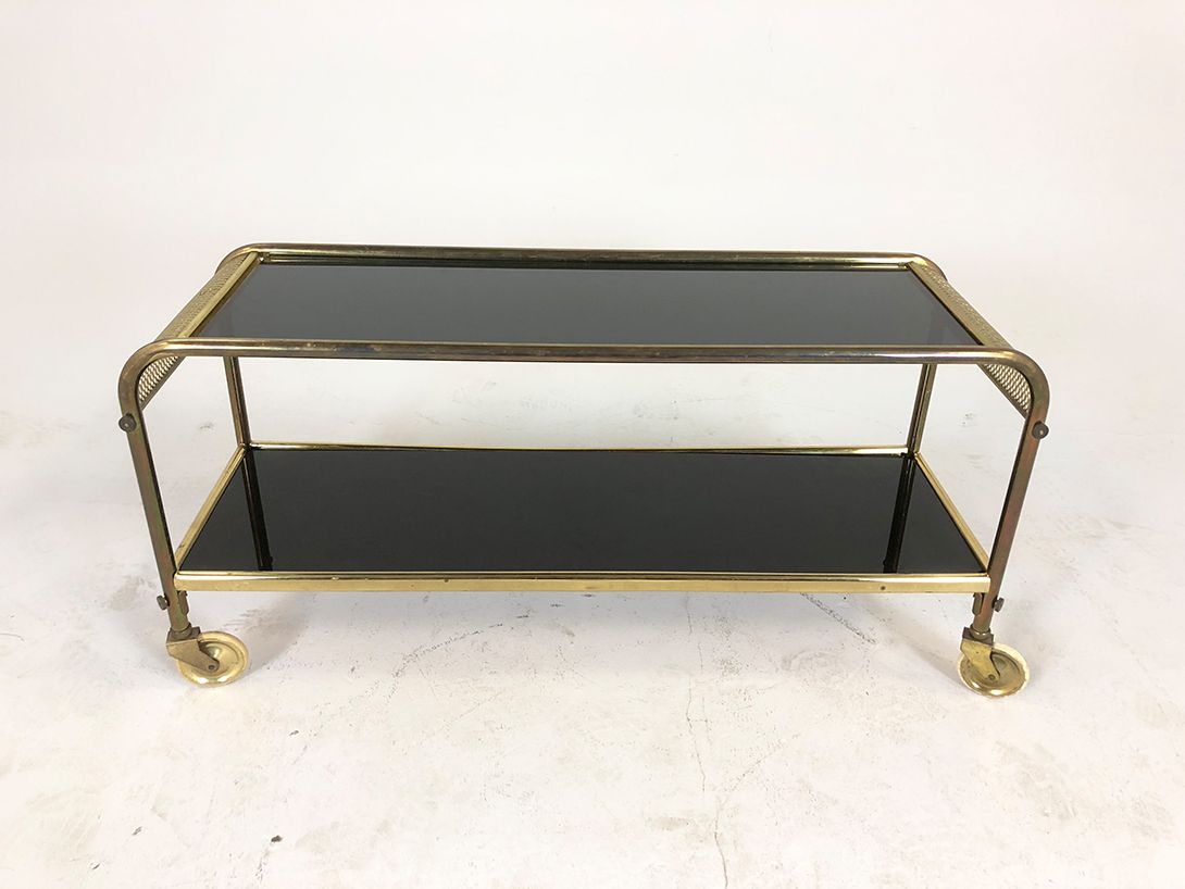 Foto Brass and Black Serving Cart h44x91x30