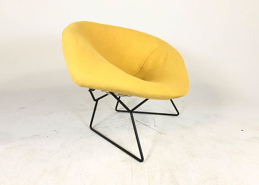 Foto Big Diamond Chair Harry Bertoia Yellow Upholstery