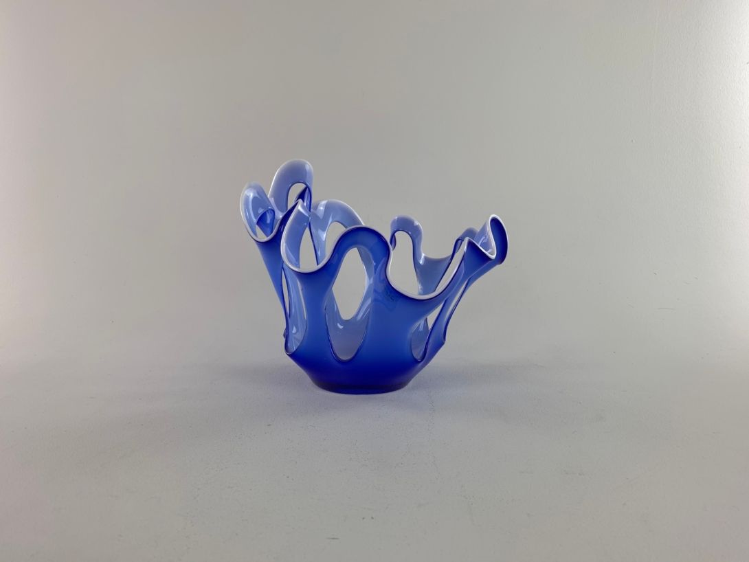 Foto Hand Made Blue Glass Bowl, Poland