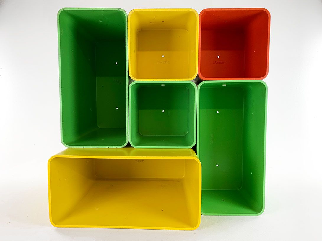 Foto Colorful Modular Childrens Shelf System Germany 1970 h25-50