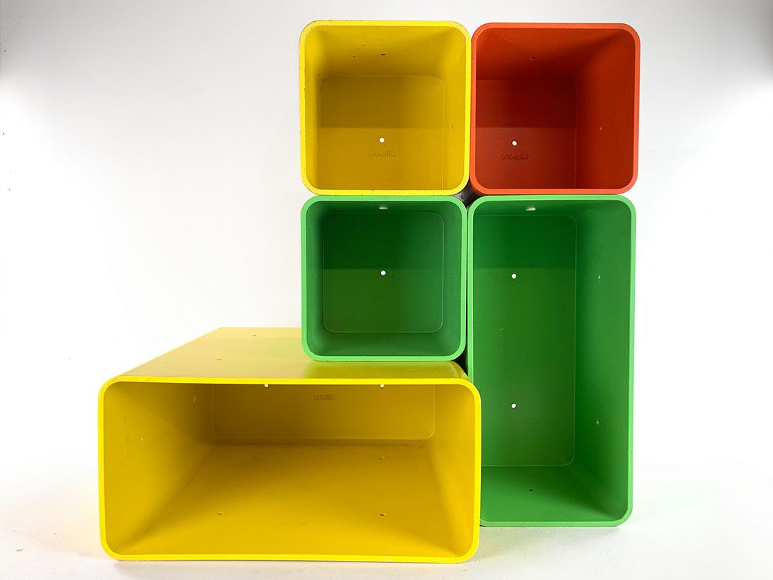 Foto Colorful Modular Childrens Shelf System Germany 1970 h25-50