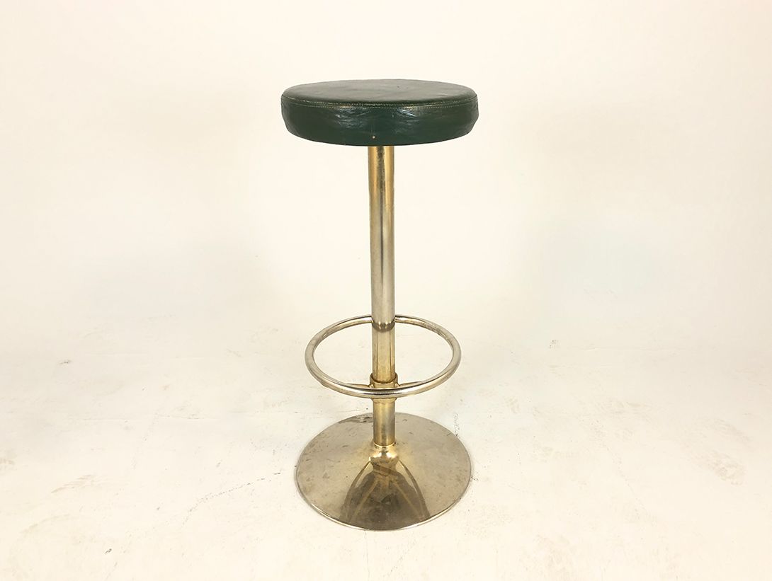 Foto Barstool with Green Leather Seat h81x34