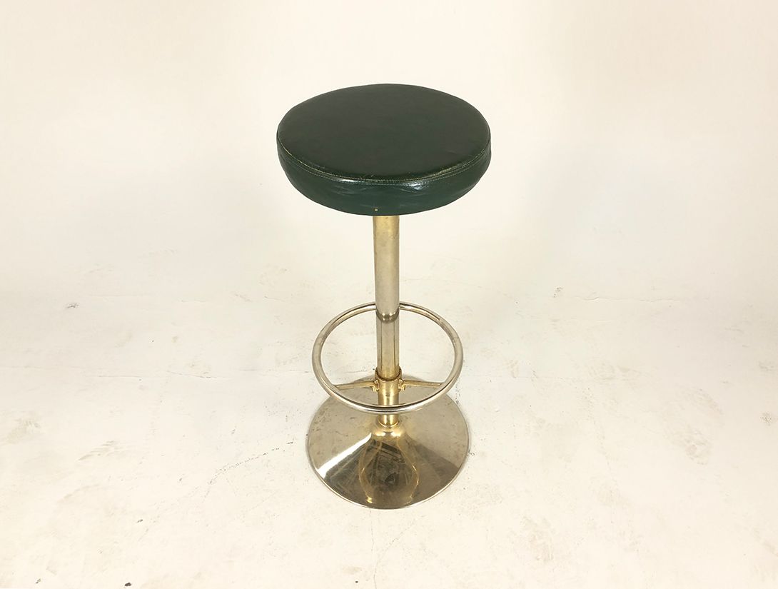 Foto Barstool with Green Leather Seat h81x34
