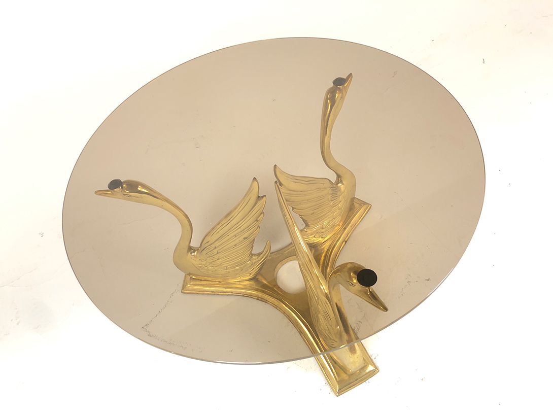 Foto Swan Table with Smoked Glass Top h45x80