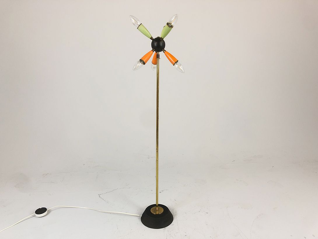 Foto Floorlamp with Green and Orange Spikes h110 D1+