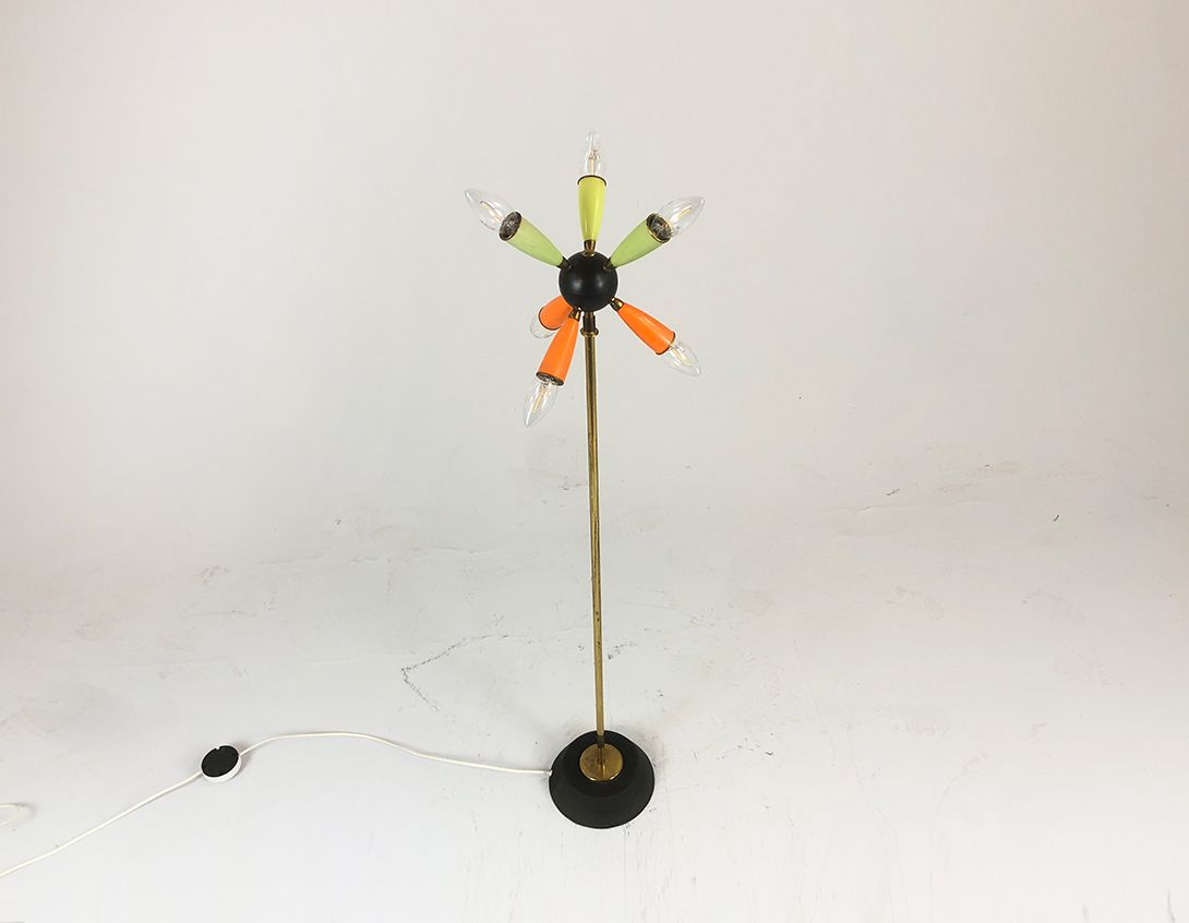 Foto Floorlamp with Green and Orange Spikes h110 D1+