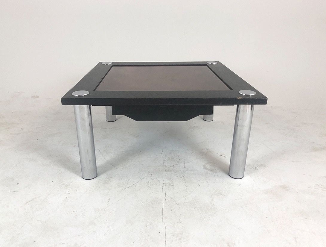Foto Square Couch Table with Patterned Glass h45x90x90