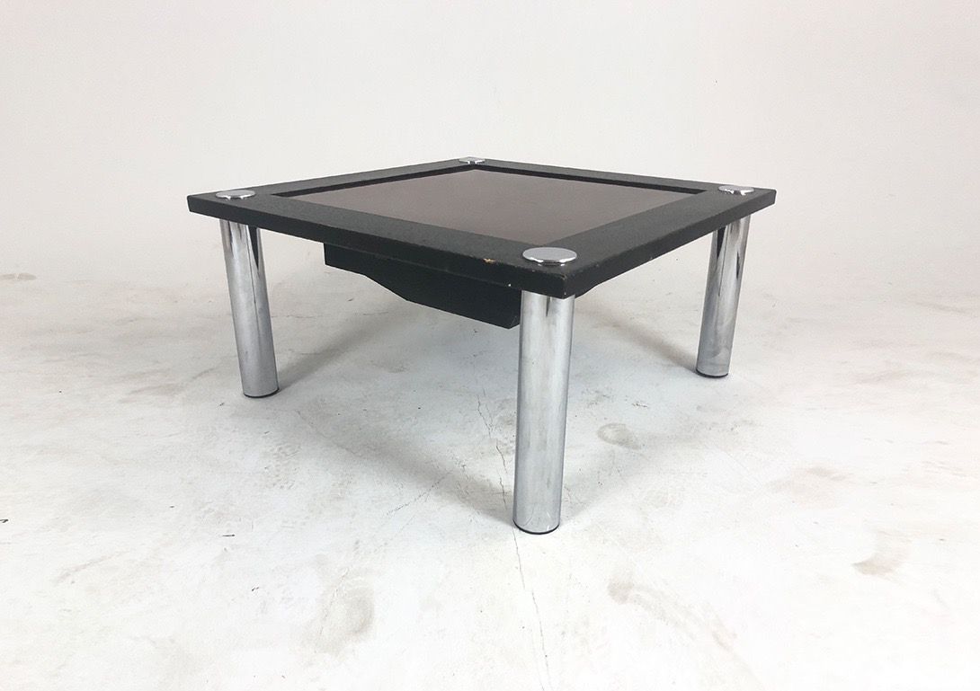 Foto Square Couch Table with Patterned Glass h45x90x90