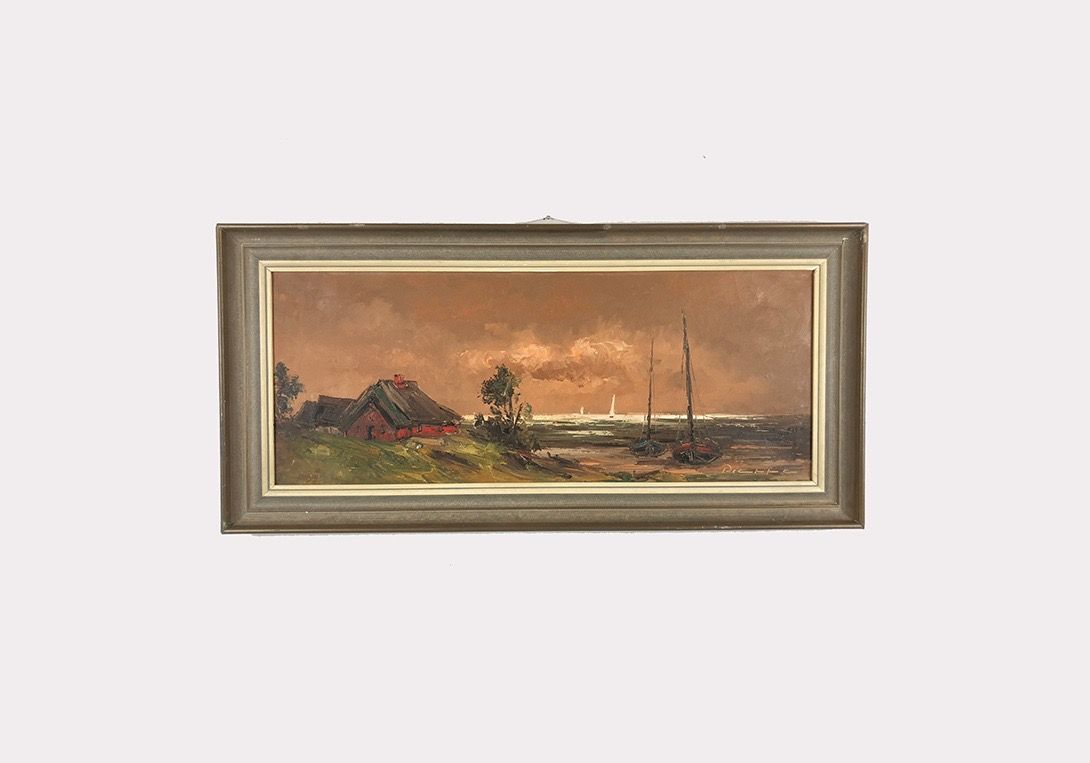 Foto Painting of a Landscape by the Coast h54x115 34C9