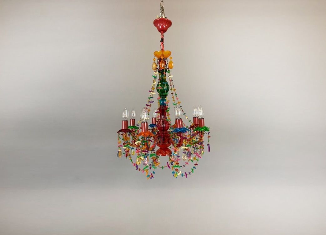 Foto Colorful Murano Style Plastic and Glass Chandelier ø50