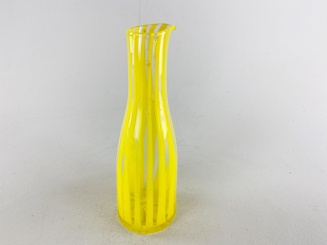 Foto Bright Yellow Striped Glass Vase h31