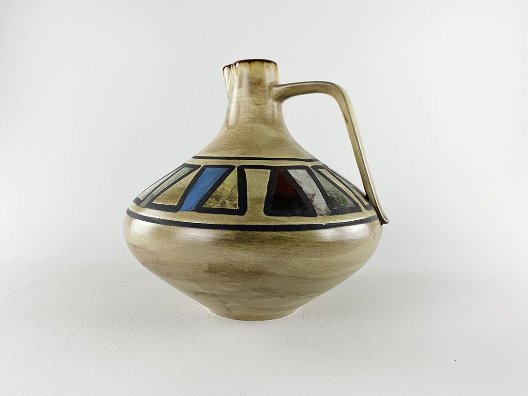 Foto Hand Painted Stoneware Jug Vase Germany h28 A4