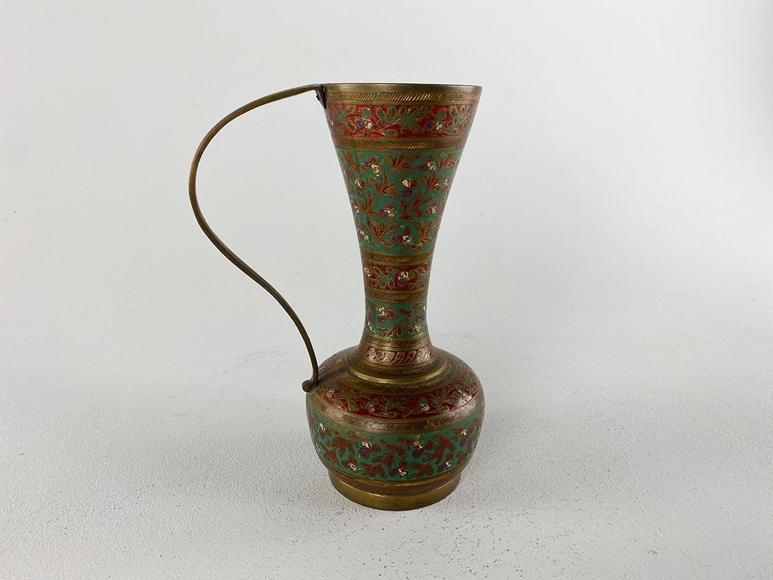 Foto Oriental Brass Jug Green h21