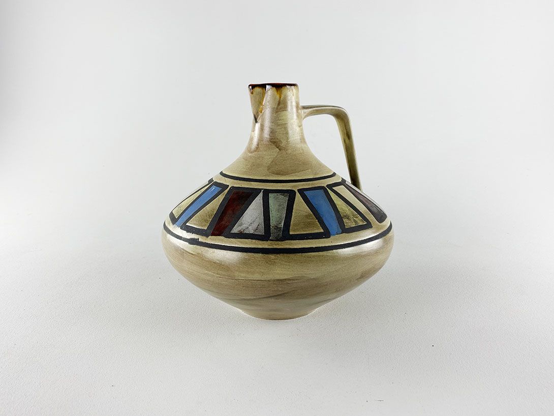 Foto Hand Painted Stoneware Jug Vase Germany h28 A4