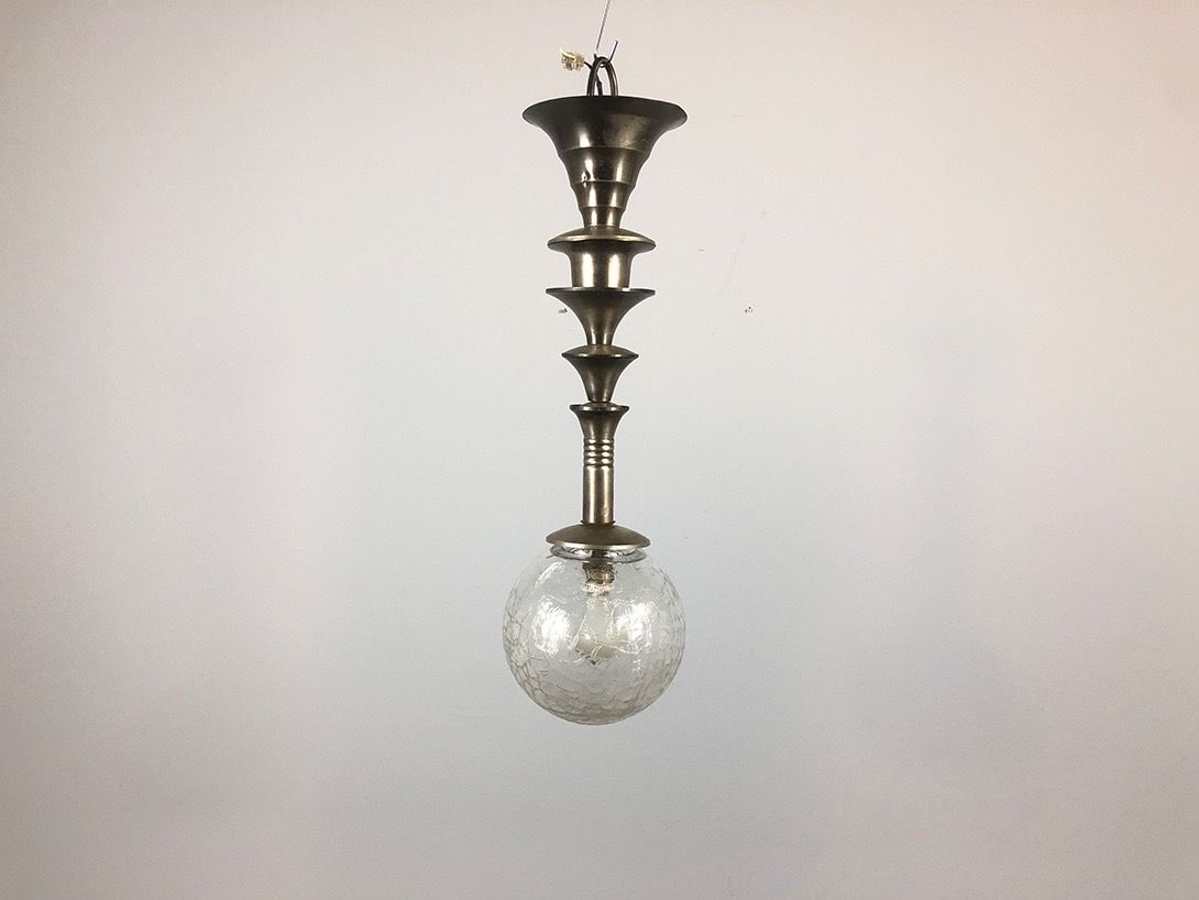 Foto Textured Glass Ball Pendant Lamp h67