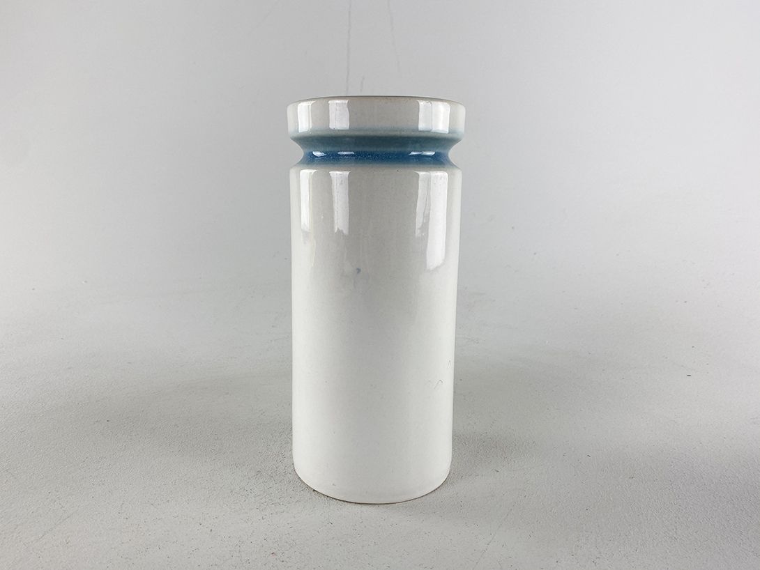 Foto Cylindric White Vase Czechoslovakia h22 C5