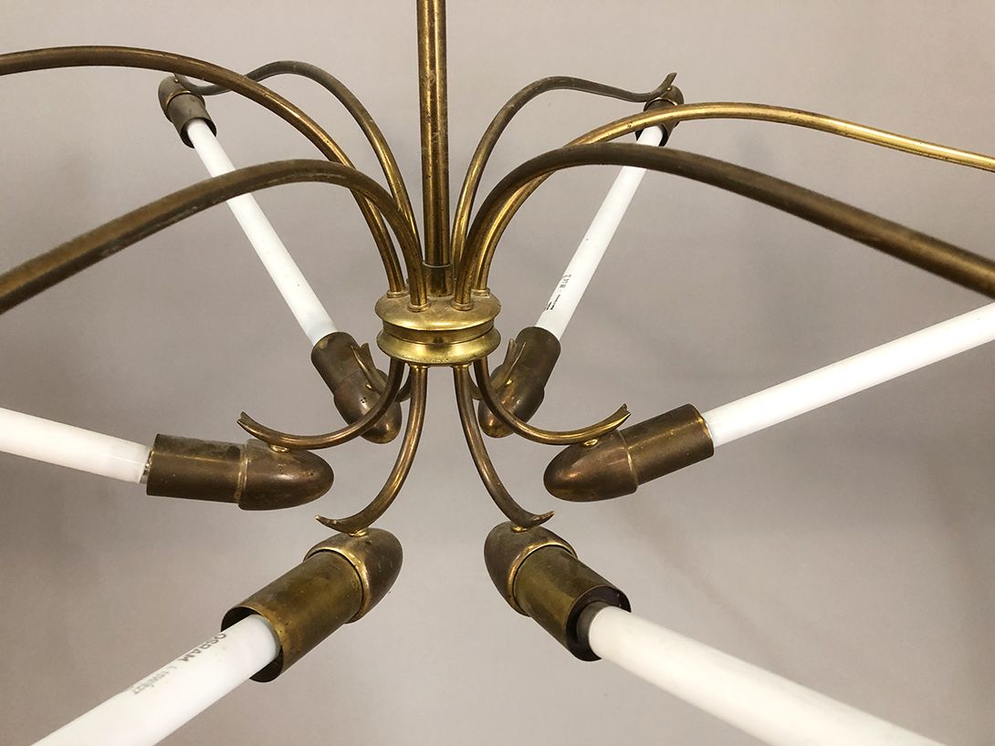 Foto Neon Chandelier Brass Art Deco 1938 ø134