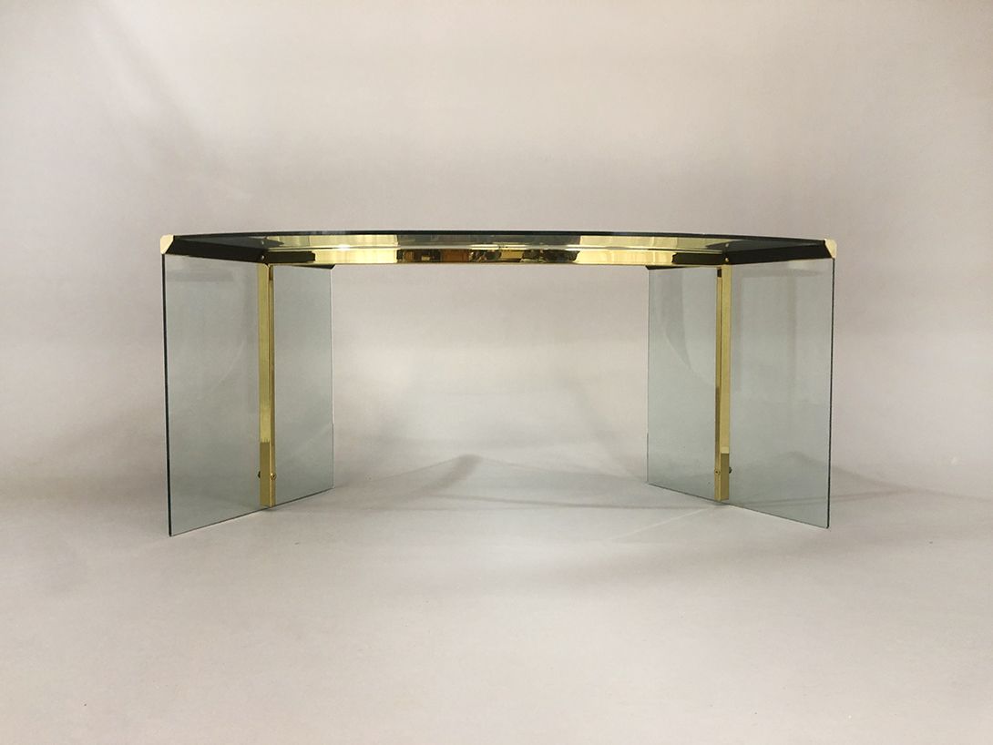 Foto Gallotti and Radice Glass and Brass Desk h73x168x65
