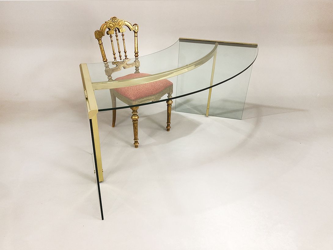 Foto Gallotti and Radice Glass and Brass Desk h73x168x65