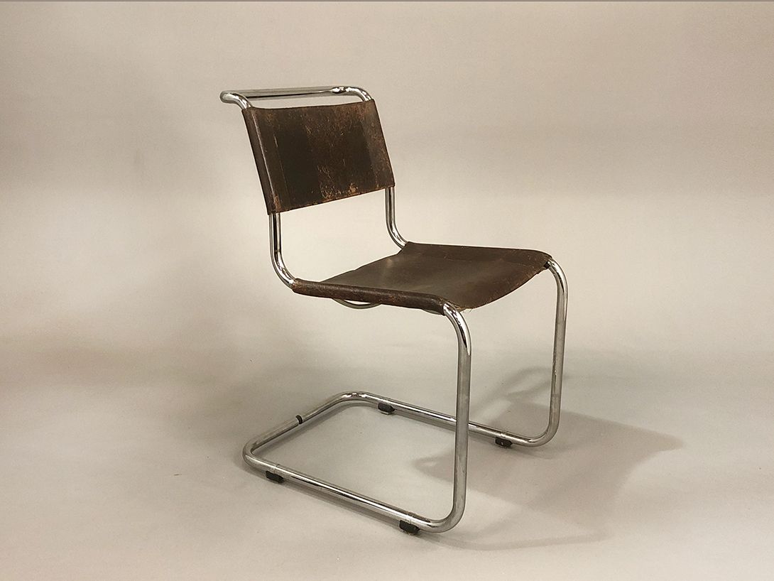 Foto Bauhaus Leather Cantilever Chair Marcel Breuer Germany 1938