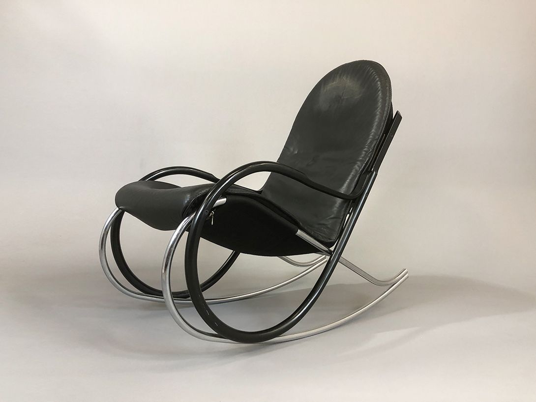 Foto Black Rocking Chair Leather