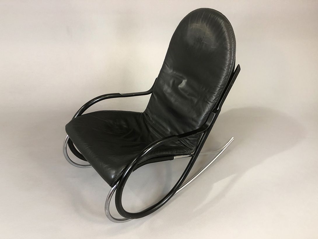 Foto Black Rocking Chair Leather