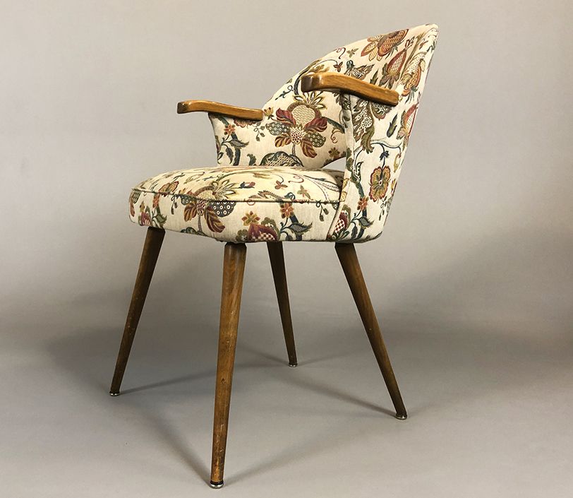 Foto Extraordinary Armchair Flowered Upholstery Saint Tropez 1938
