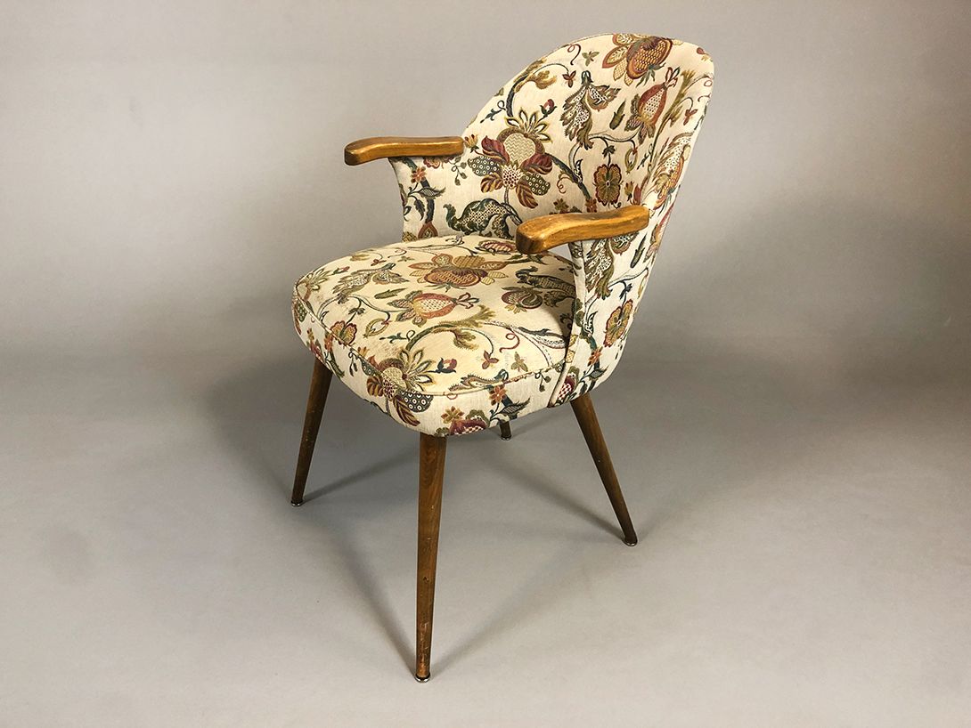 Foto Extraordinary Armchair Flowered Upholstery Saint Tropez 1938